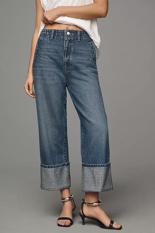 The Lonnie Cuffed High-Rise Crop Jeans by Pilcro: Sparkle Edition Product Image