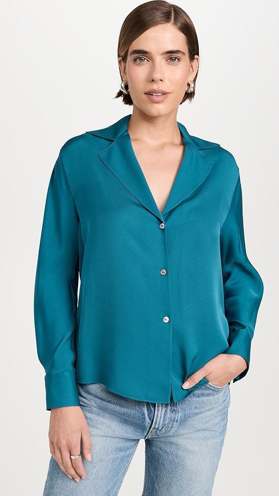 Vince Lapel Collar Blouse | Shopbop Product Image