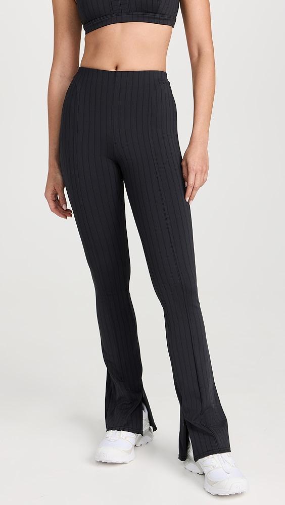 Alo Yoga High Waist Pinstripe Zip It Flare Leggings | Shopbop Product Image