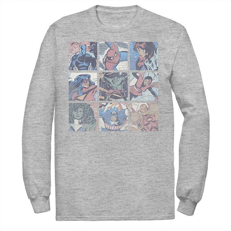 Men's Marvel Pastel Heroes Tee, Size: Small, Athletic Grey Product Image