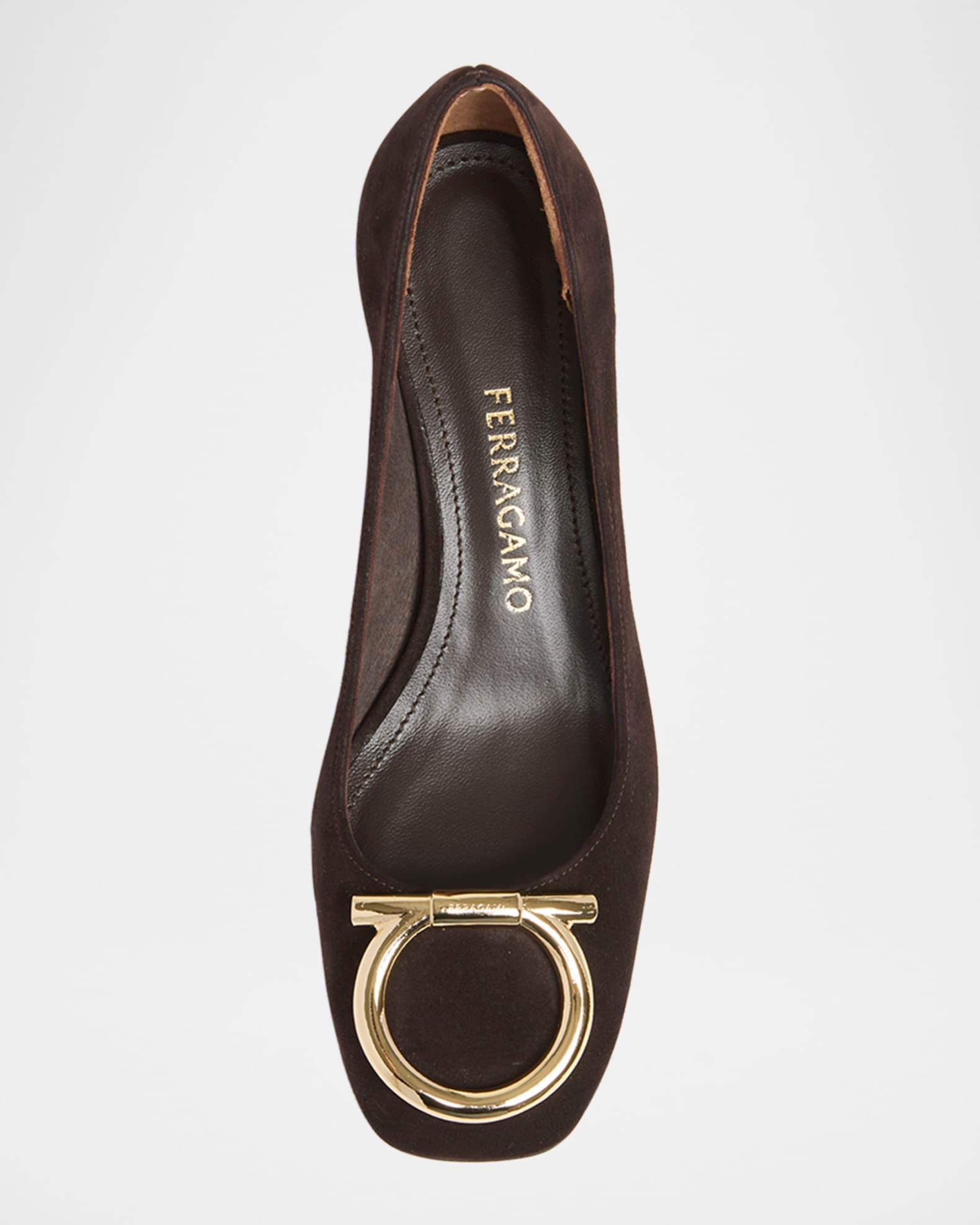 Mara Suede Gancini Block-Heel Pumps Product Image