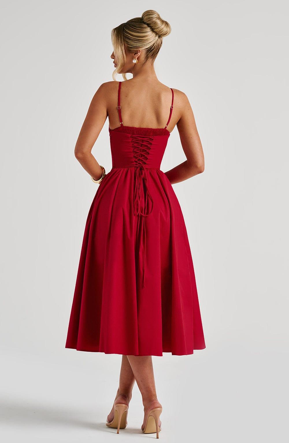 Mariella Midi Dress - Red Product Image