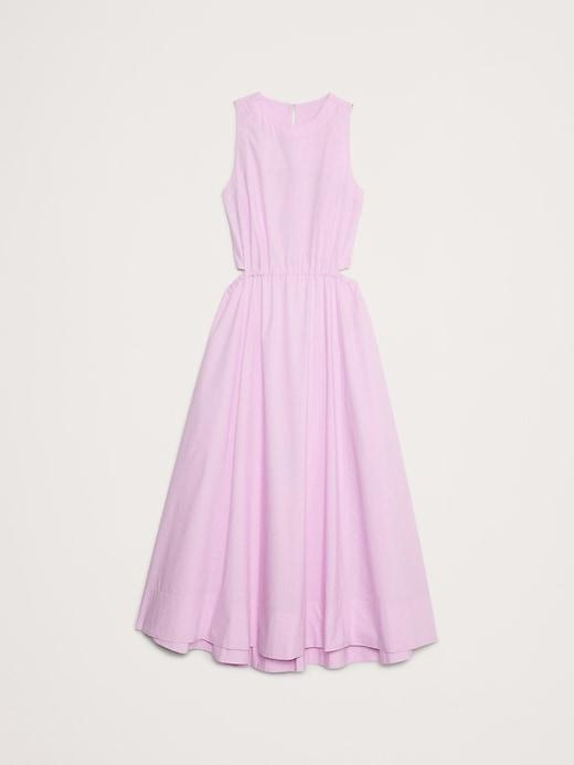 Cotton Poplin Cut-Out Midi Dress Product Image