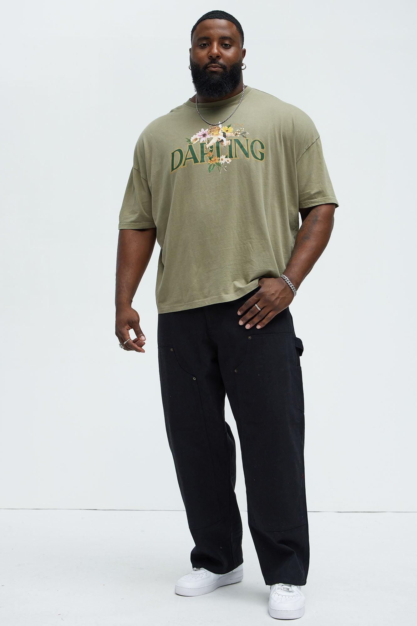 Darling Your Flowers Oversized Short Sleeve Tee - Olive Product Image