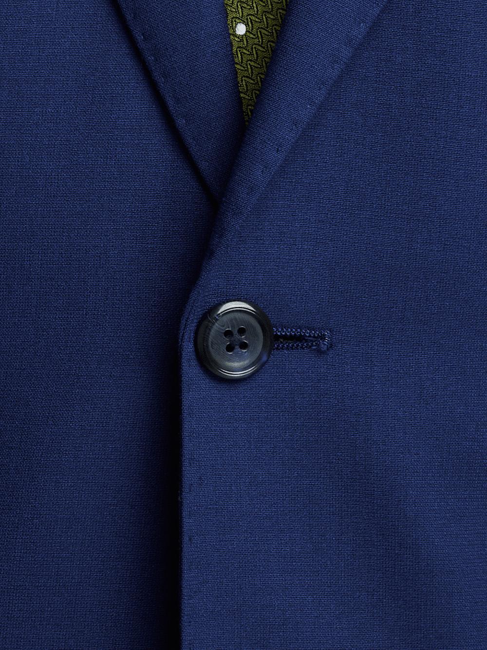Wool Stretch Bengaline Peak Lapel Suit Jacket - Blue Product Image