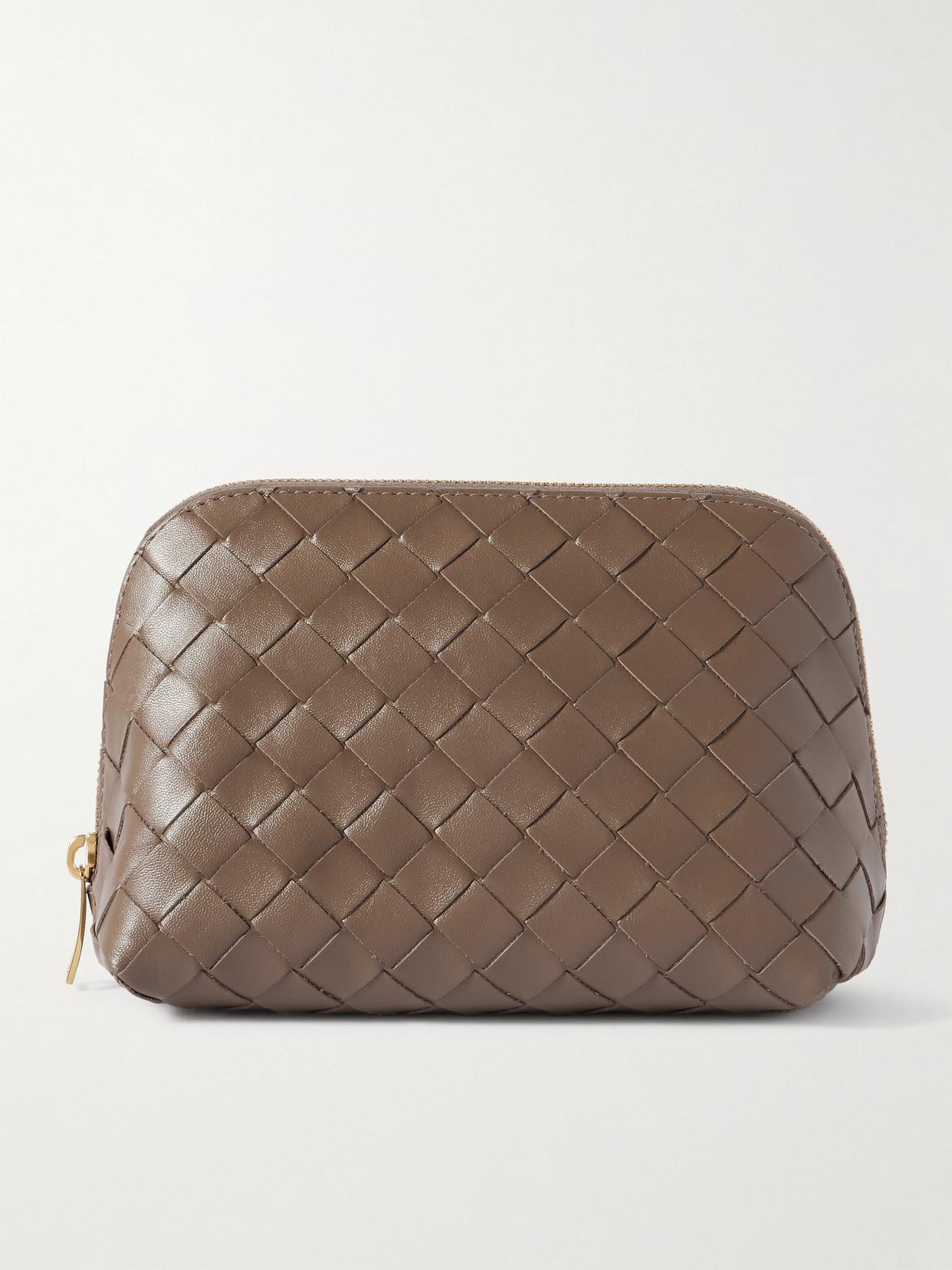 BOTTEGA VENETA Half Moon Medium Intrecciato Leather Pouch In Brown Product Image