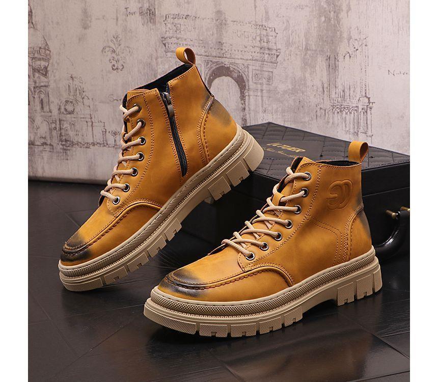 Lace-Up Platform Short Boots Product Image