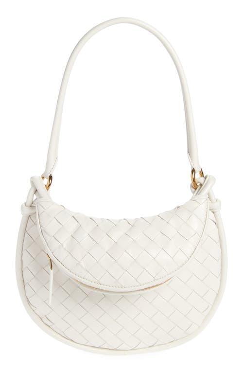 BOTTEGA VENETA Gemelli Small Leather Shoulder Bag In White Product Image