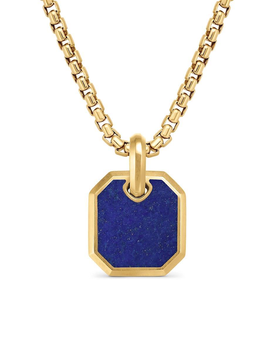 Men's Roman Pendant with Gemstone in 18K Gold Product Image