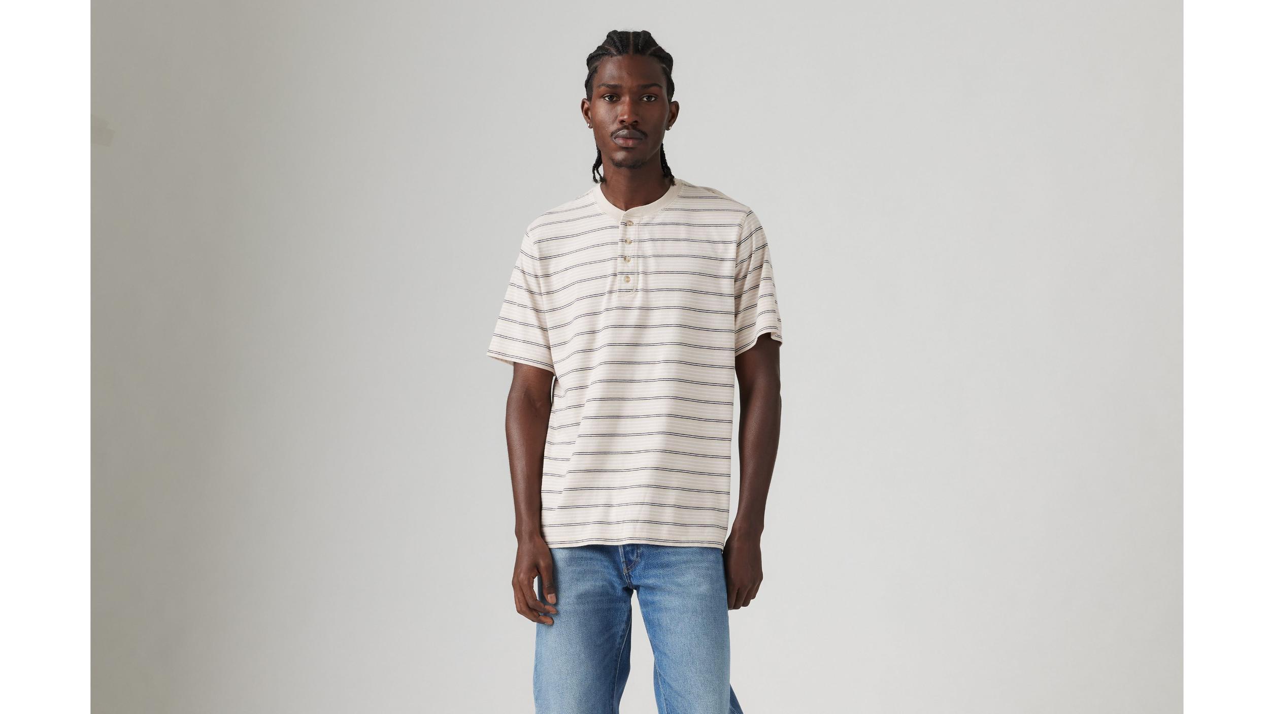 Short Sleeve Four Button Henley Product Image