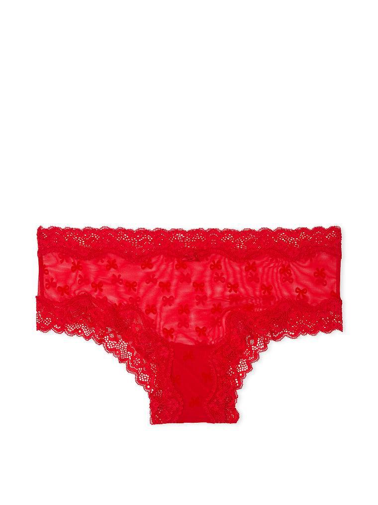 Tease Mesh Lace-Trim Cheeky Panty Product Image