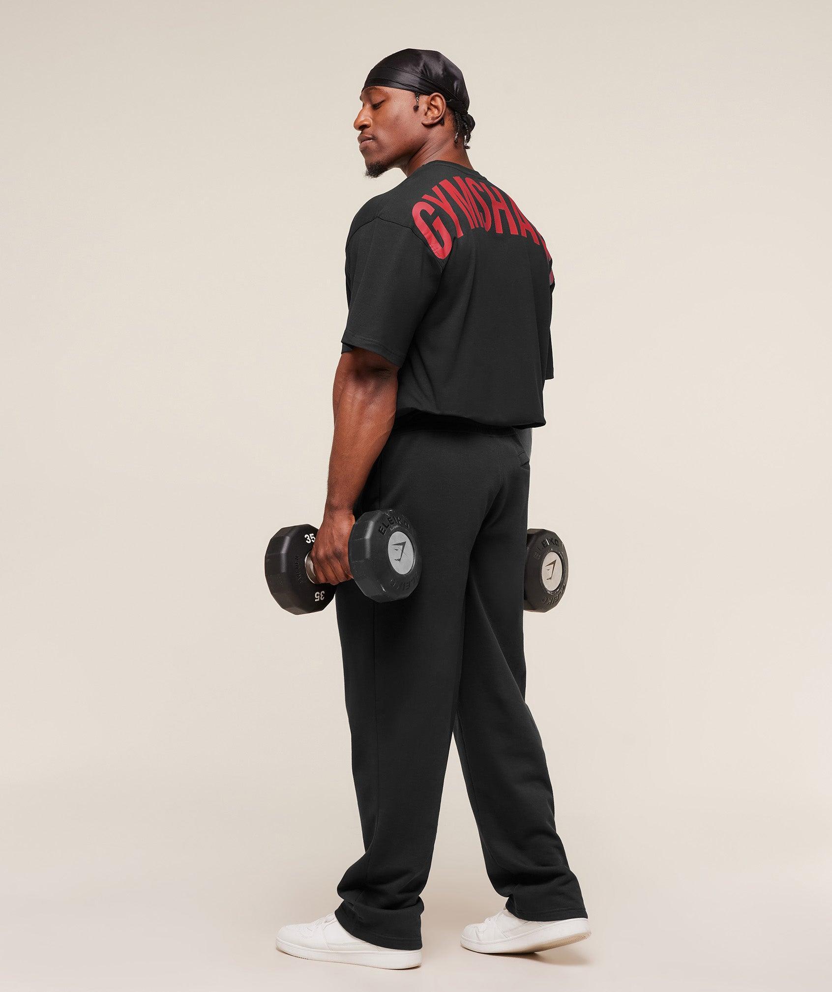 Gymshark Power T-Shirt - Black/Conditioning Red Male Product Image