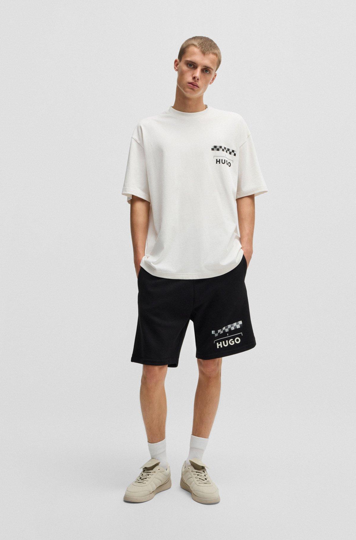 Cotton-jersey T-shirt with racing prints Product Image