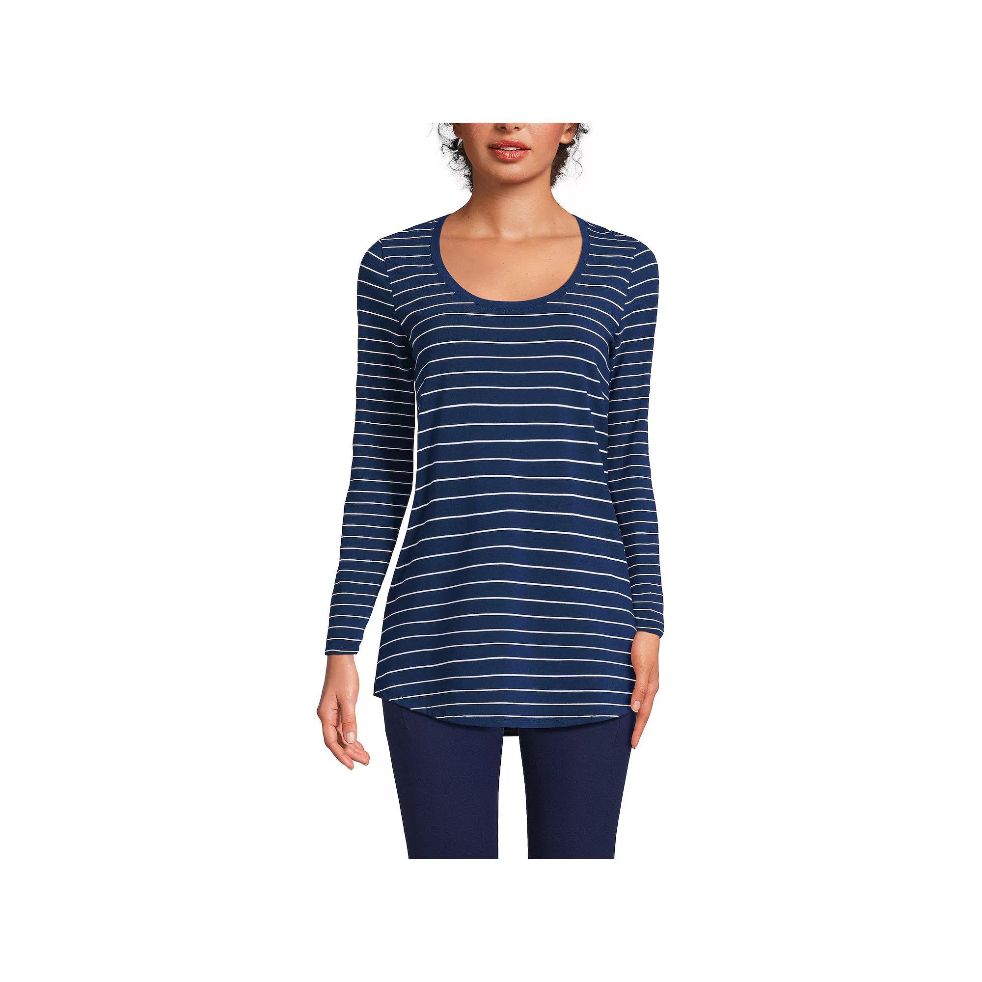 Women's Lands' End Long Sleeve Power Performance Scoop Neck Tunic Tee,  Product Image