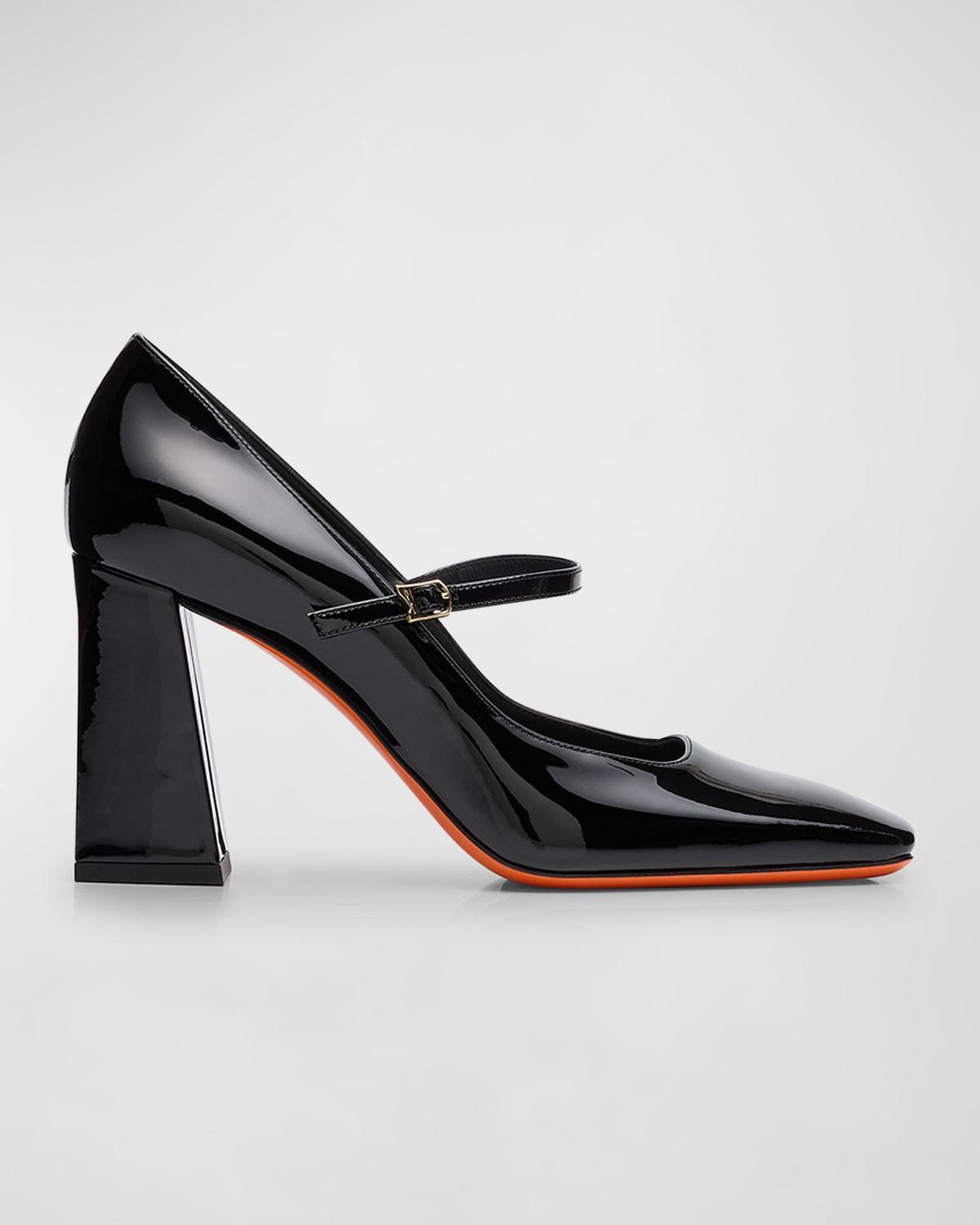 SANTONI 85mm Leather Pumps In Black Product Image