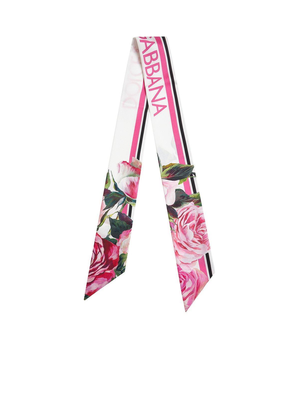 DOLCE & GABBANA Floral Printed Scarf In Multicolour Product Image