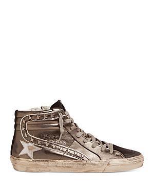 Golden Goose Womens Lace-Up Slide Laminated Star Sneakers Product Image