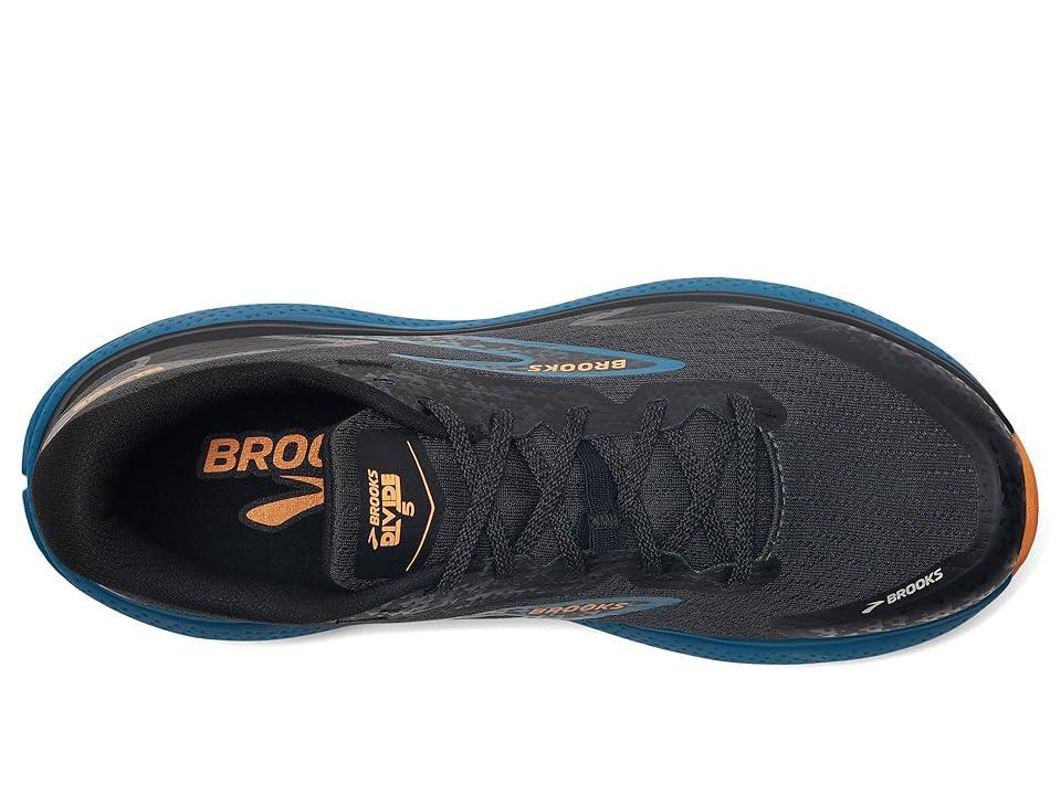 Brooks Divide 5 (Ebony/Mosaic Blue/Orange) Men's Running Shoes Product Image