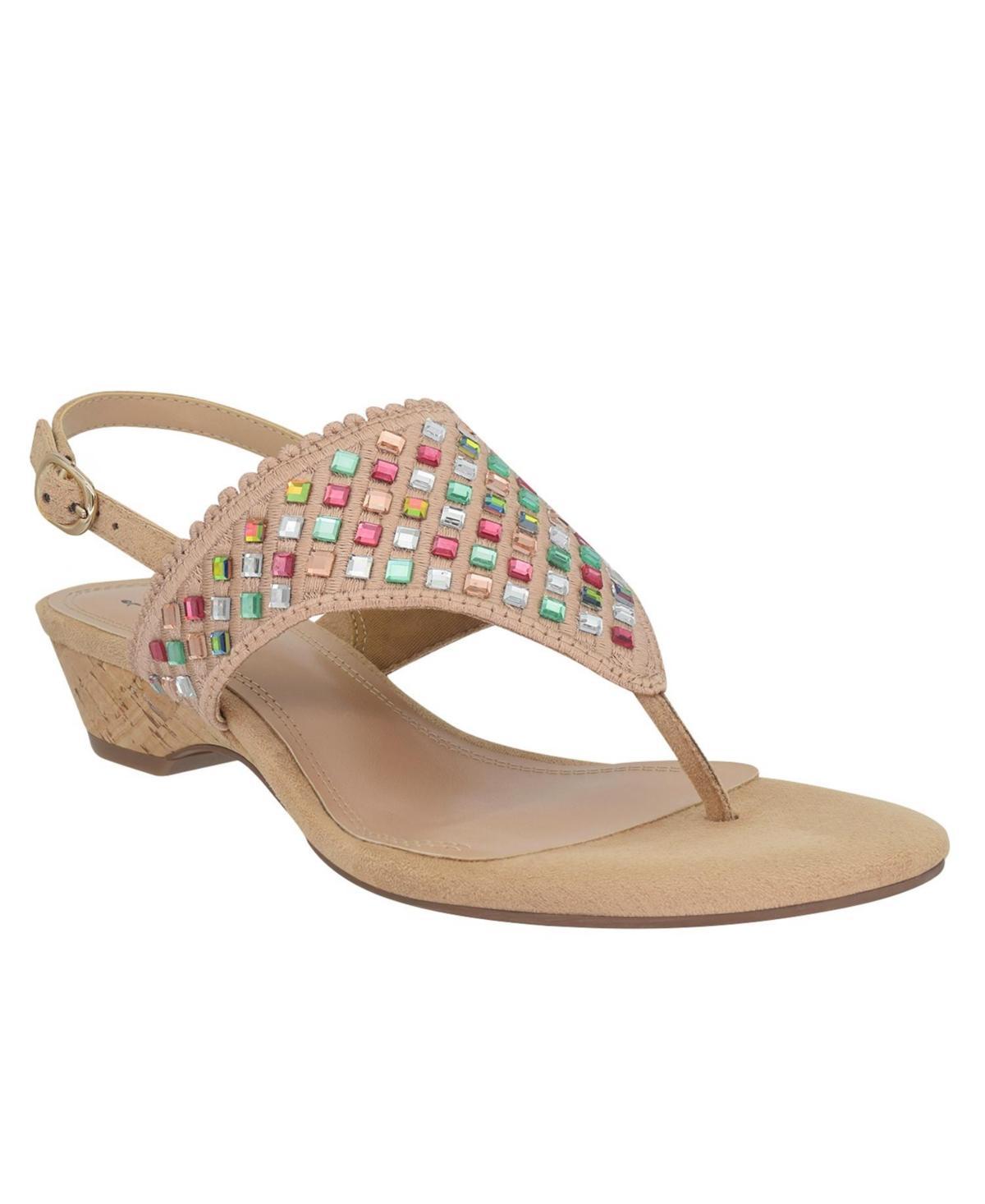 Impo Womens Roxee Embellished Thong Sandals - White Product Image