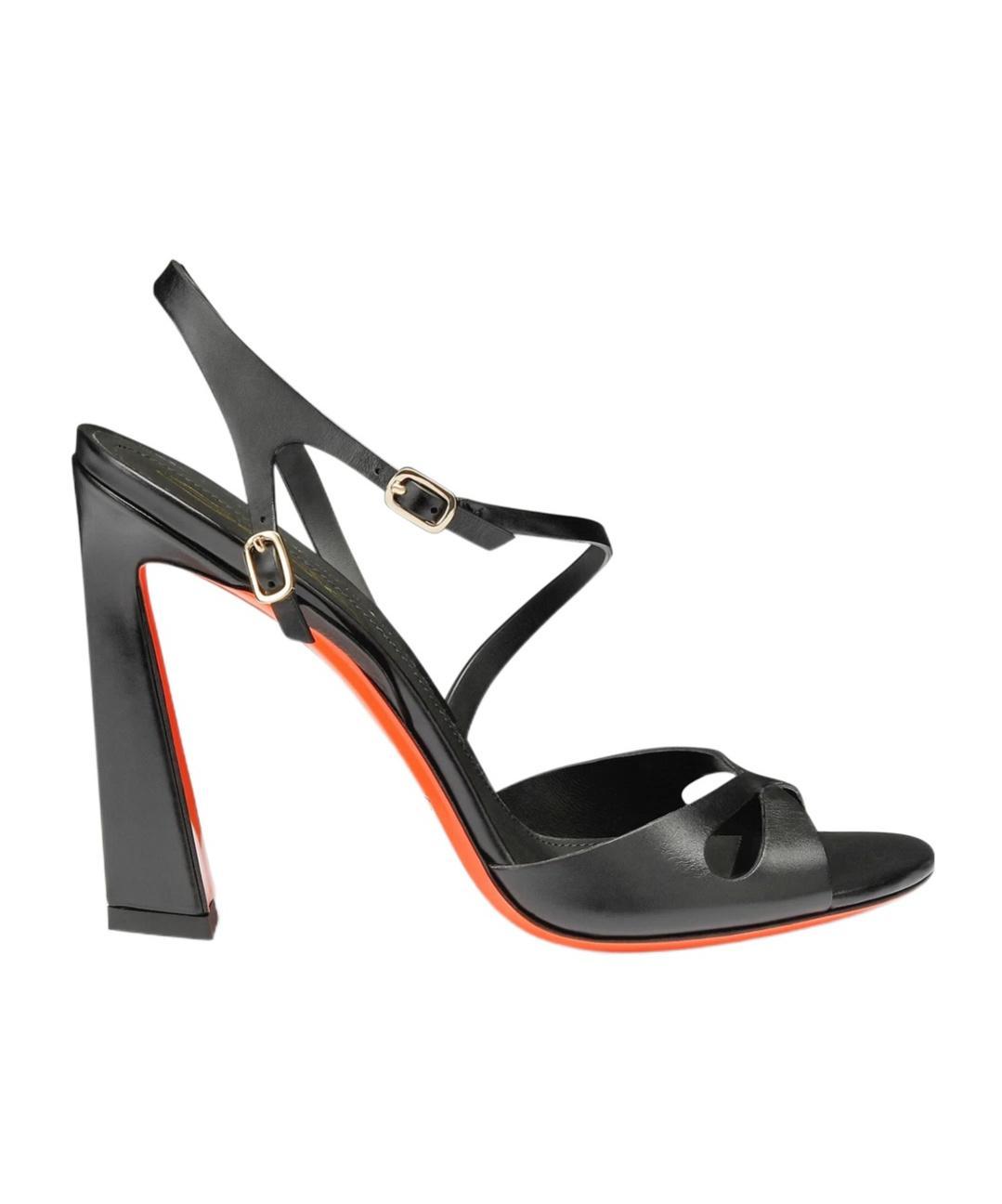 SANTONI New Haleth Angular Block-heel Sandals In Black Product Image