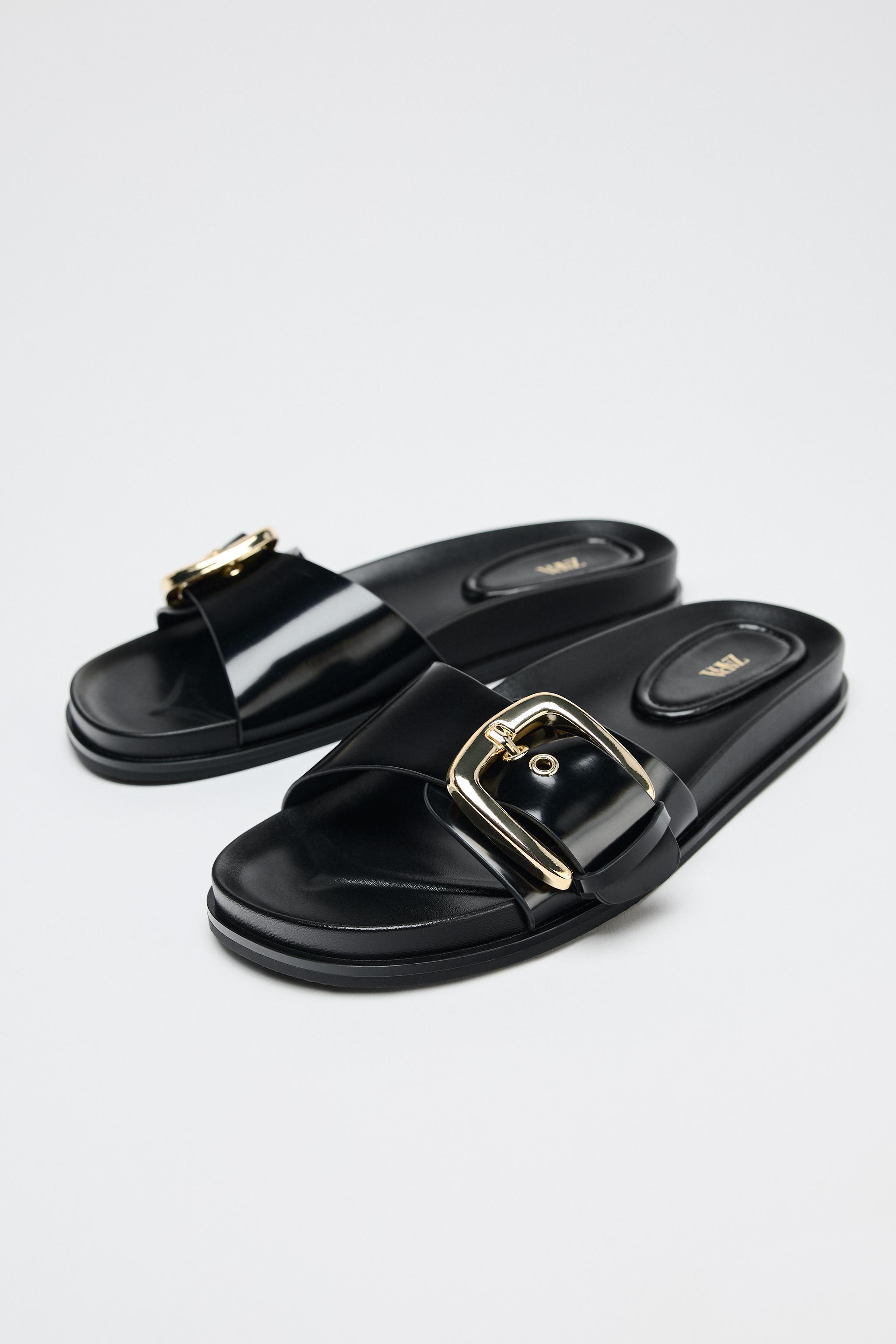 LOW HEELED SANDALS WITH BUCKLE Product Image