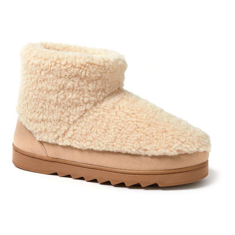 Dearfoams Womens Whitney Teddy Bootie Slippers Product Image