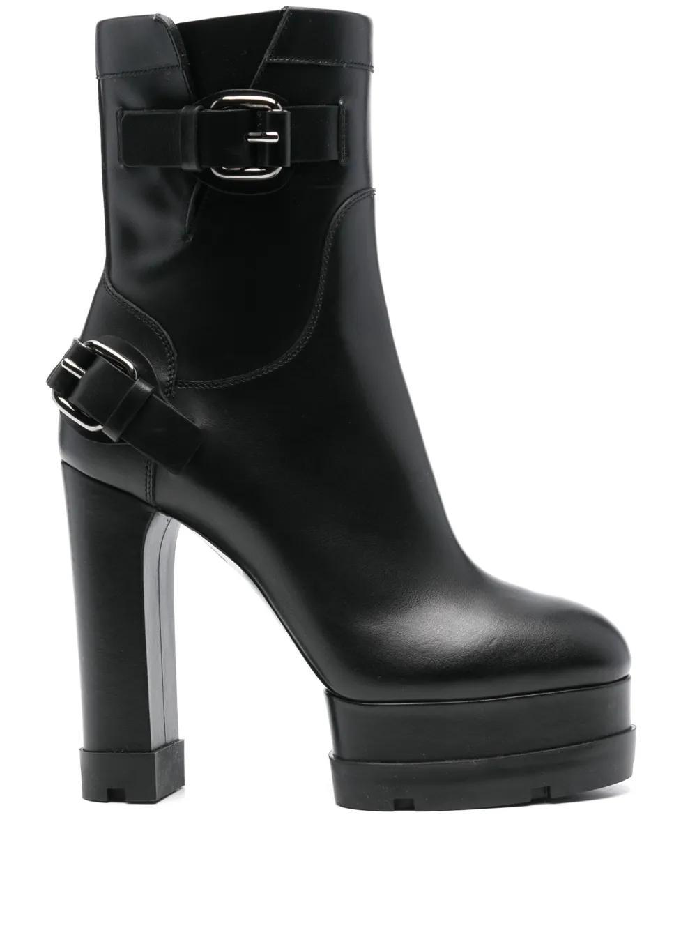 CASADEI 130mm Leather Ankle Boots In Black Product Image