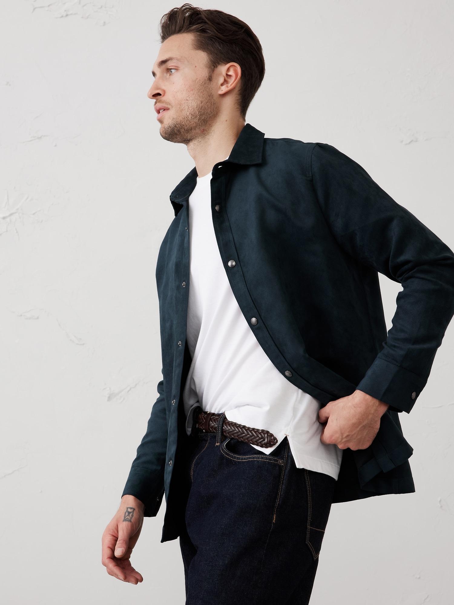 Vegan Suede Shirt Jacket Product Image