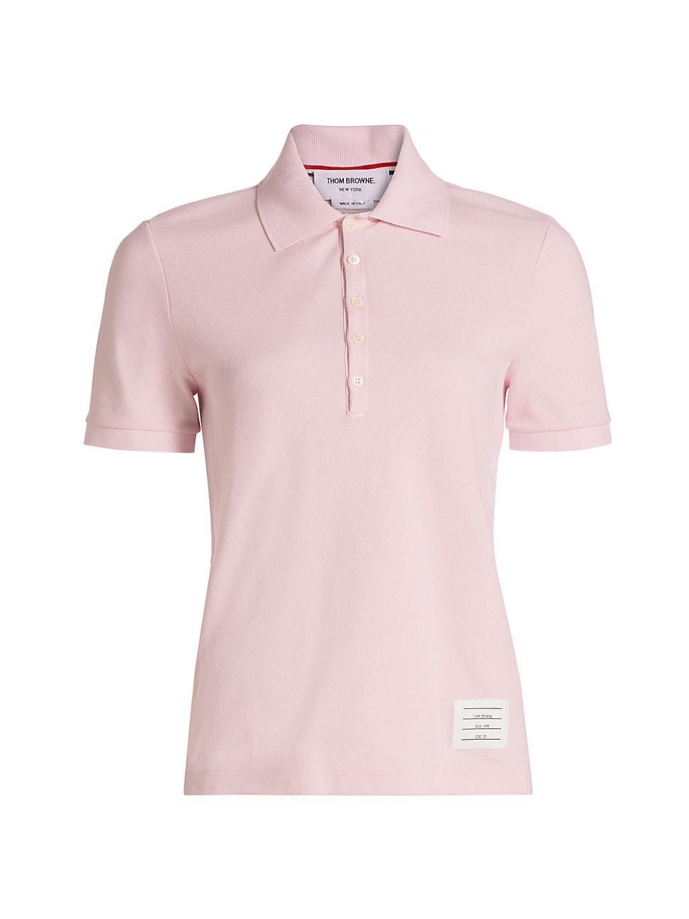 Womens Pique Cotton Polo Shirt Product Image