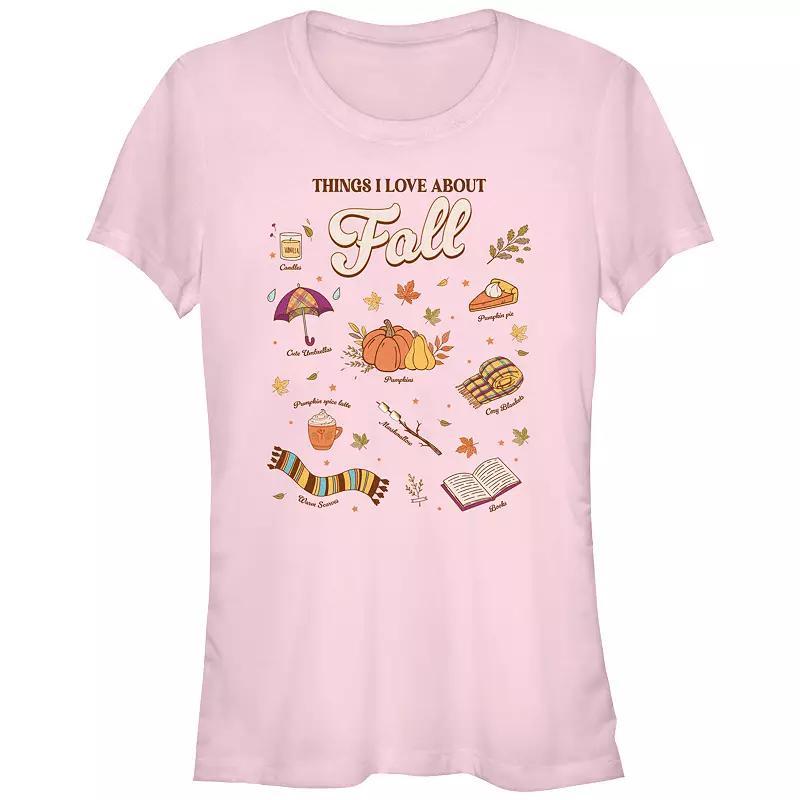 Juniors Things I Love About Fall Graphic Tee, Womens Product Image