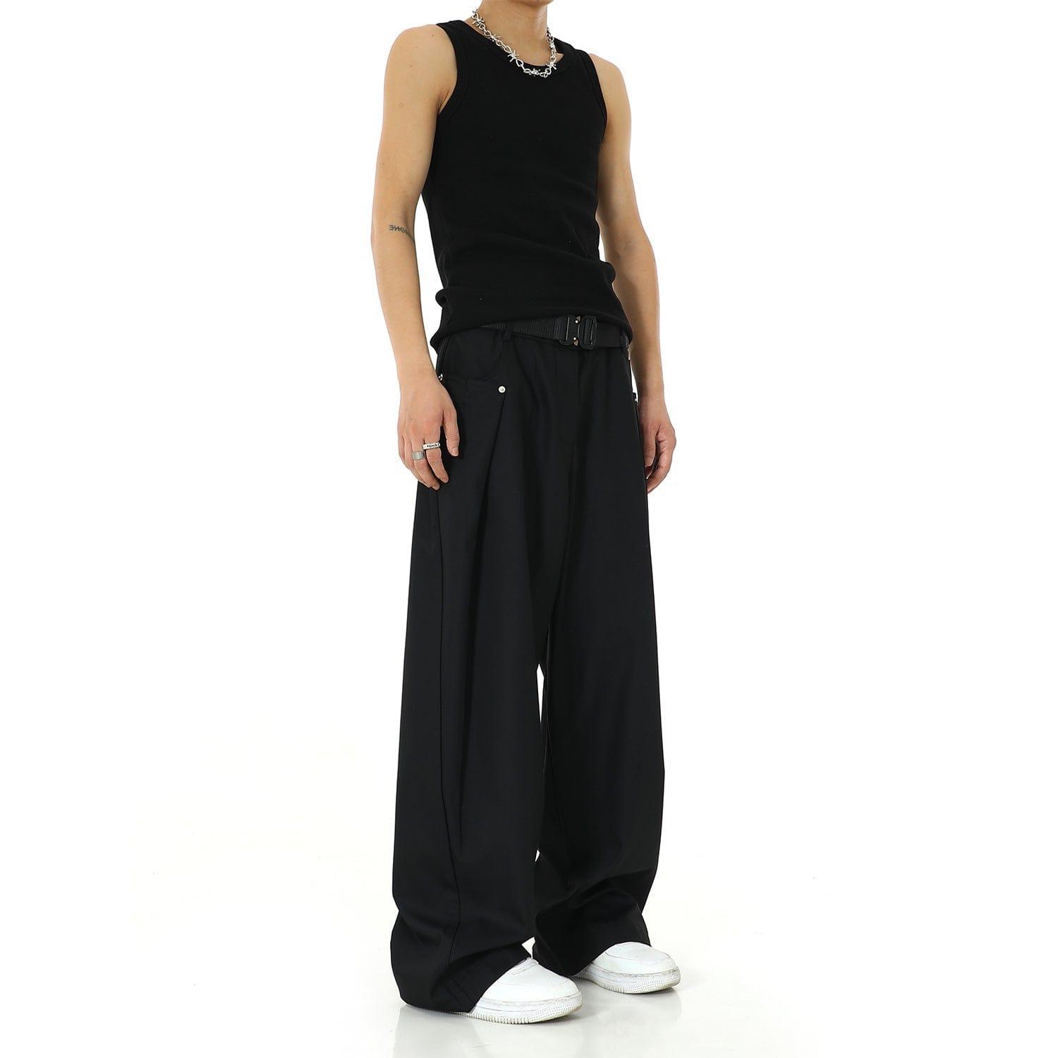 RT No. 9805 FOLDED WIDE STRAIGHT PANTS Product Image