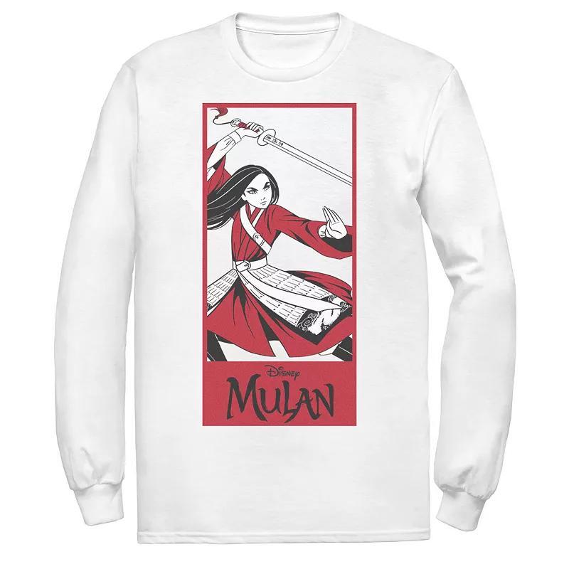 Men's Disney Mulan Live Action Mulan Action Pose Panel Tee, Size: Large, White Product Image