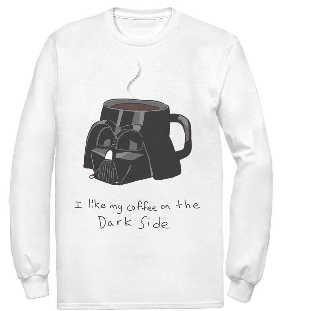Men's Star Wars Darth Vader Mug I Like My Coffee On The Dark Side Tee, Size: XXL, White Product Image
