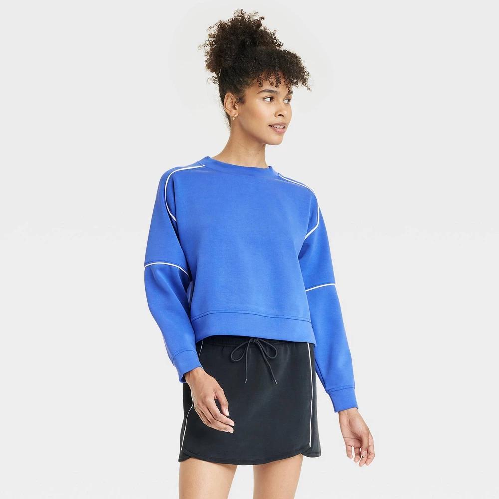 Womens Airy Sleek Crewneck Sweatshirt - All In Motion Royal Blue M Product Image