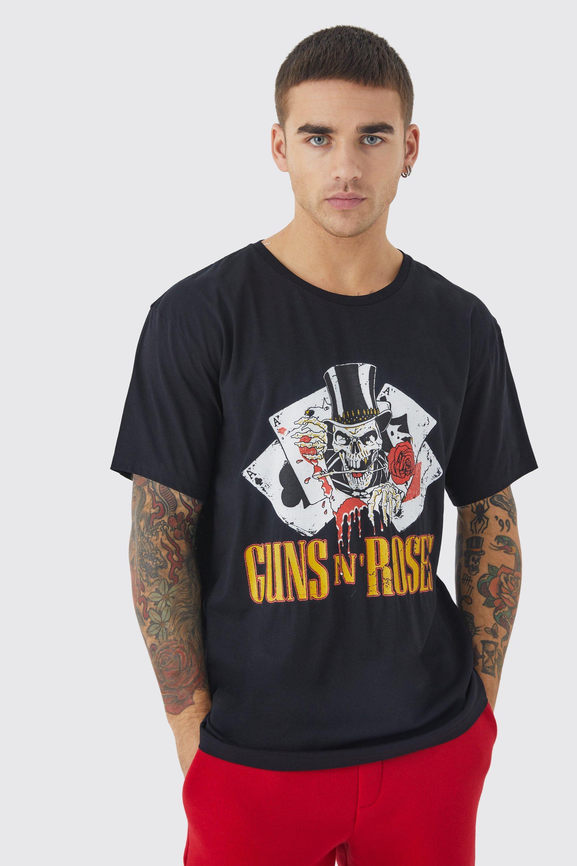 Mens Black Guns N Roses License T-shirt, Black Product Image