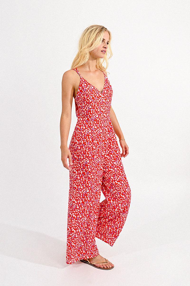 V NECK OPEN BACK JUMPSUIT Product Image