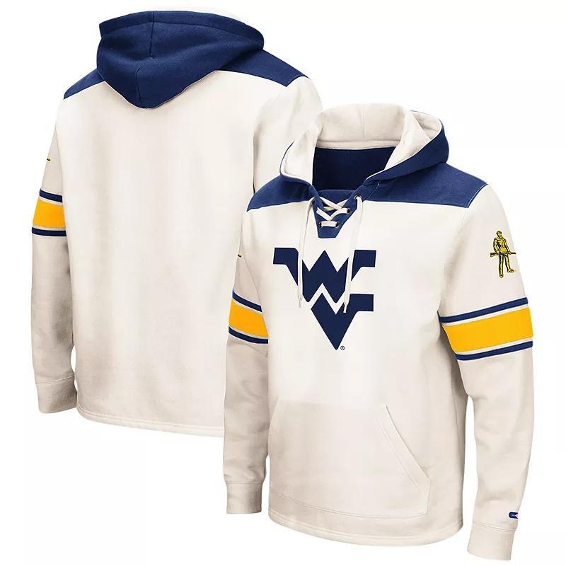 Mens Colosseum Cream West Virginia Mountaineers 2.0 Lace-Up Pullover Hoodie Product Image