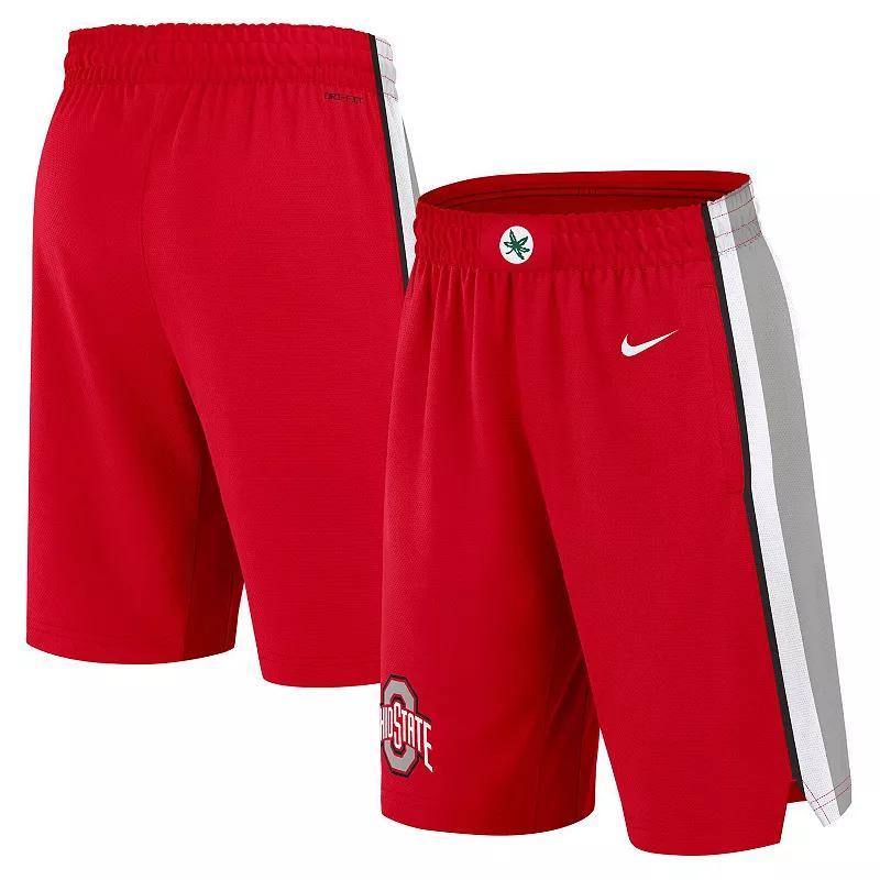 Men's Nike Scarlet Ohio State Buckeyes Road Replica Performance Basketball Shorts, Size: Small, Red Product Image