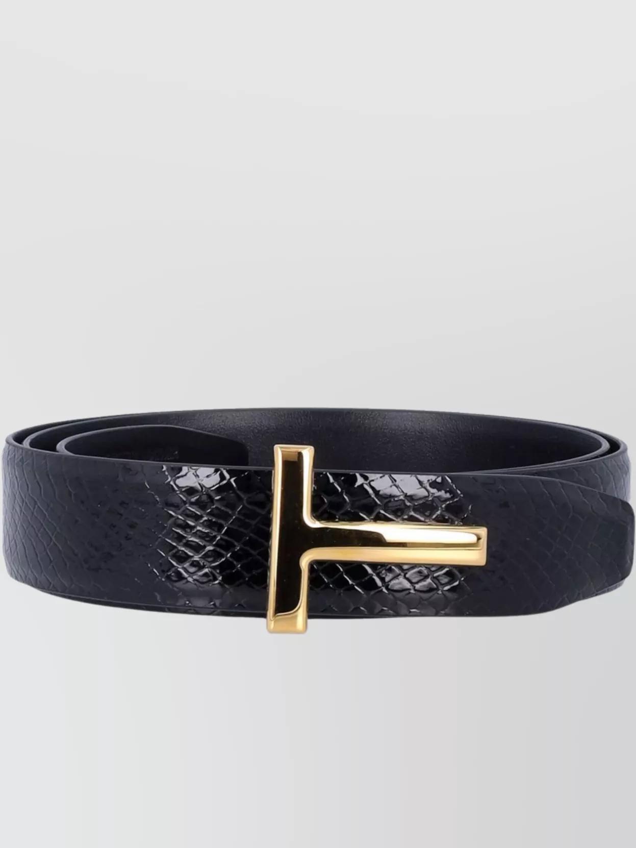 TOM FORD T-buckle Reversible Belt In Black Product Image