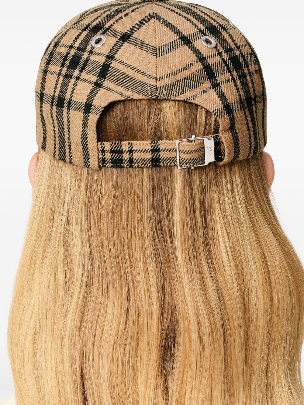 checked wool baseball cap Product Image