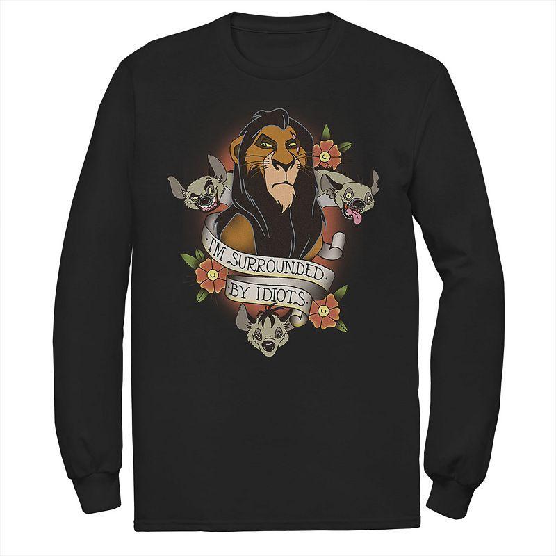 Disney's The Lion King Scar With Hyenas Men's Surrounded By Idiots Tee, Size: Large, Black Product Image