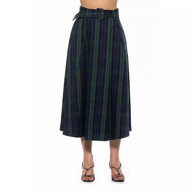 Women's ALEXIA ADMOR Eline Twill A-Line Skirt with Removable Belt, Size: 10, Brown Product Image