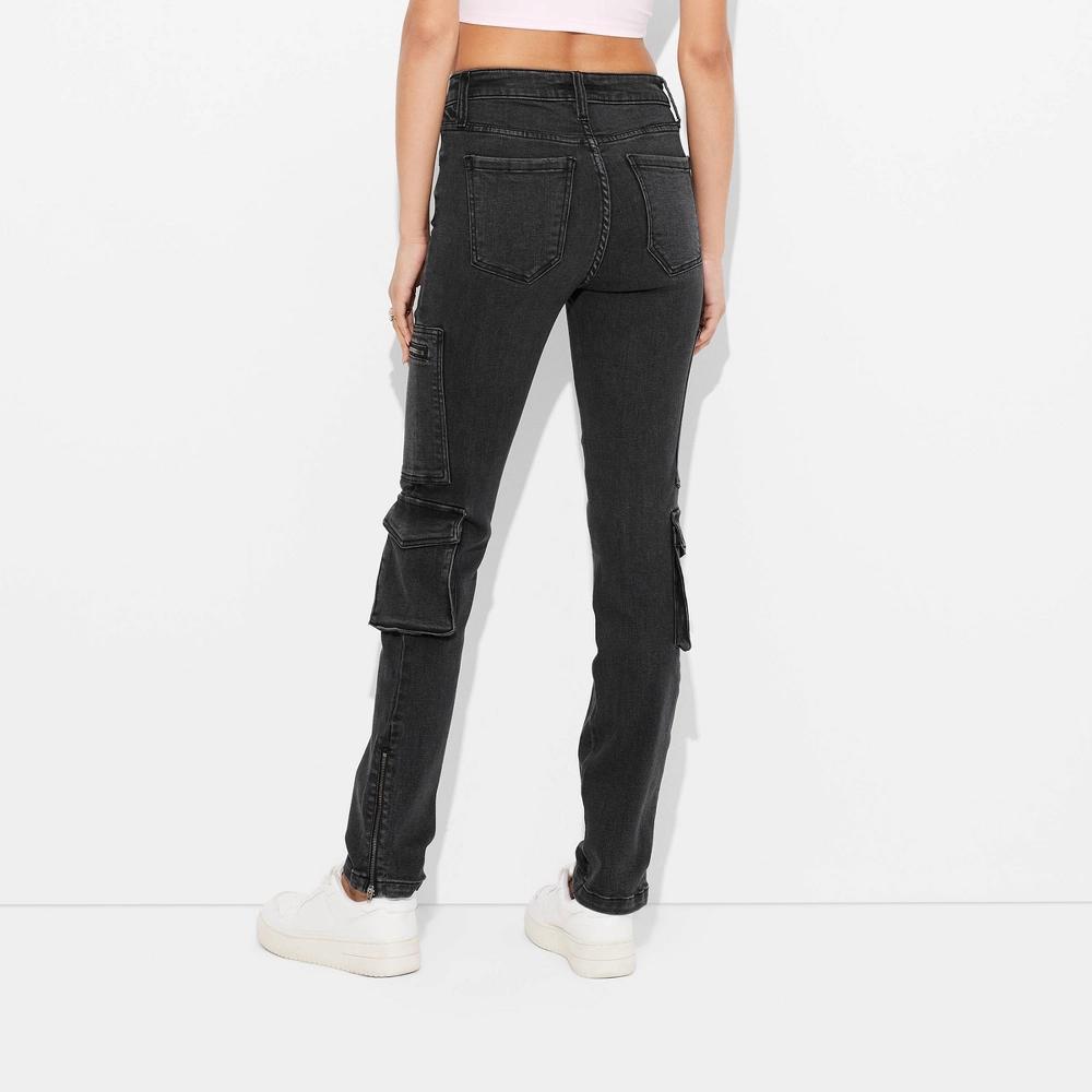 Women's Mid-Rise Slim Cargo Jeans - Wild Fable™ Product Image