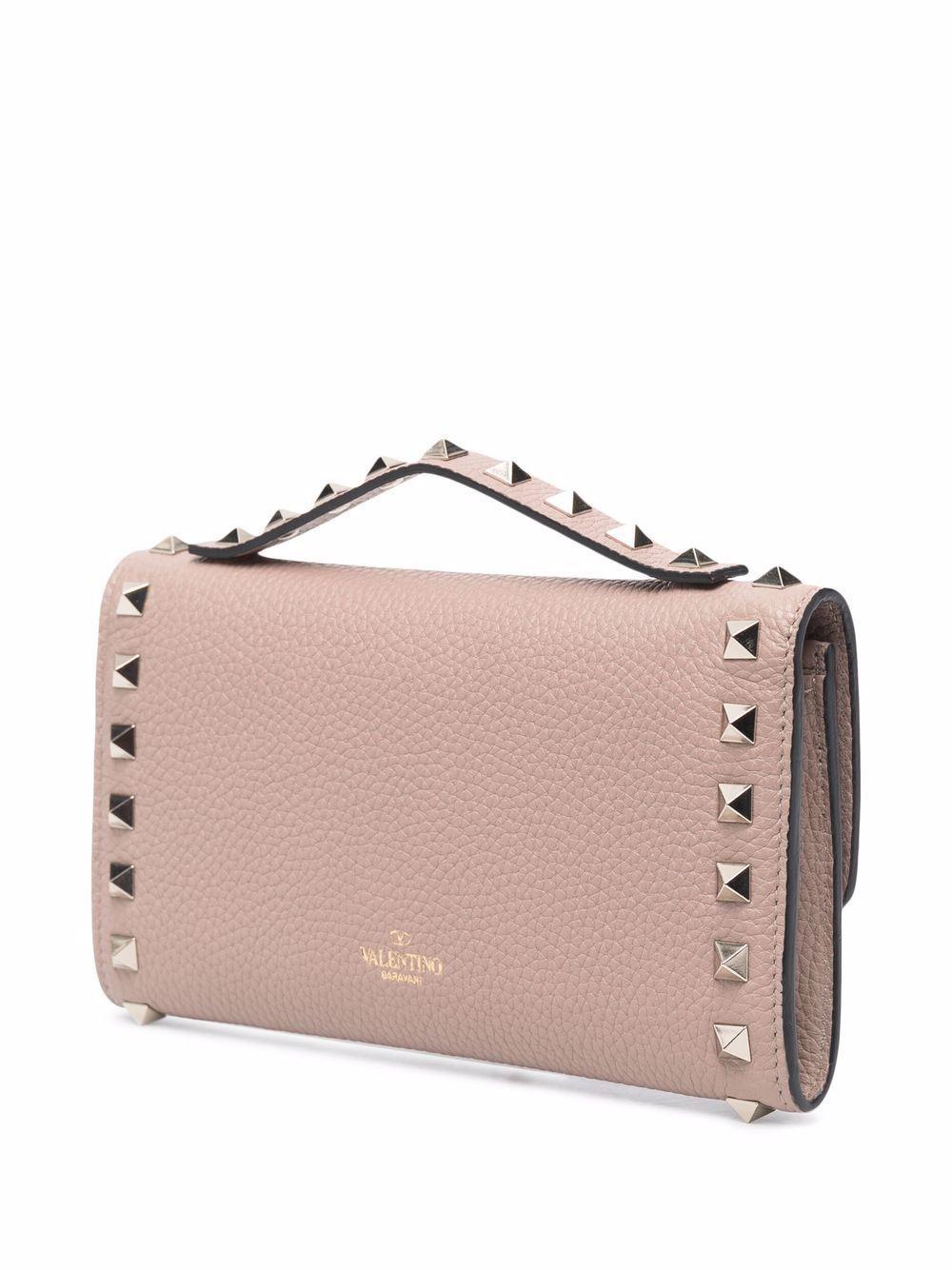 Rockstud leather wallet-on-chain Product Image