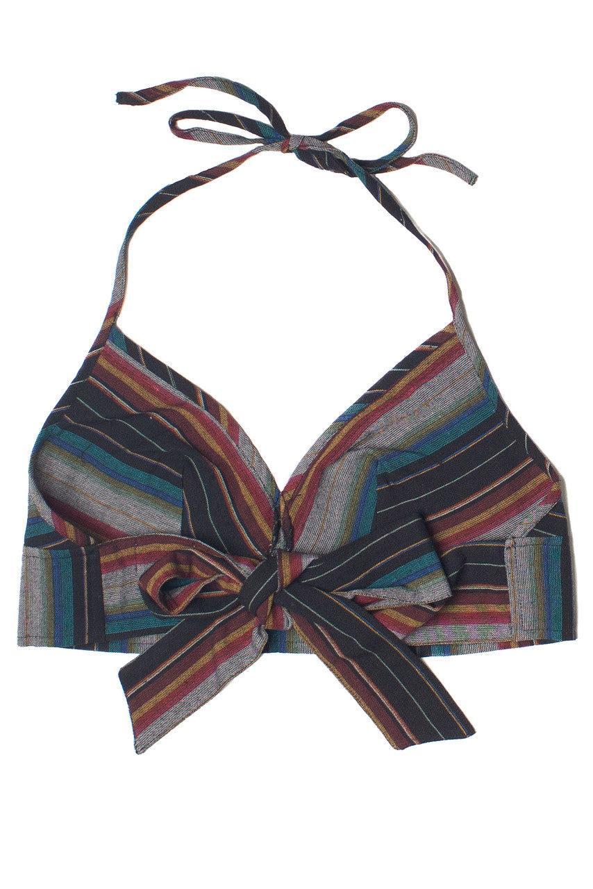 Striped Tie Back Halter  Crop Top Product Image