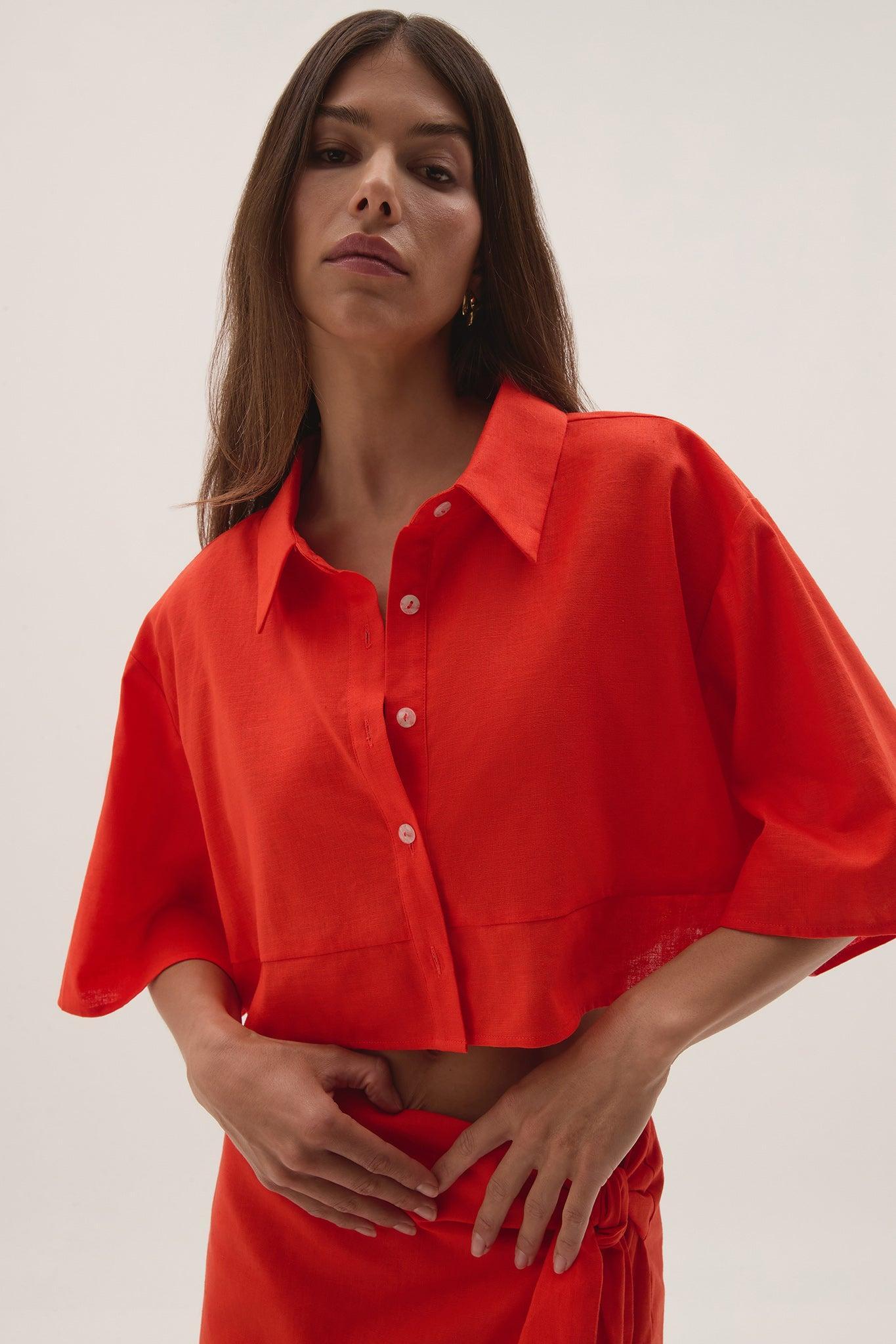 Airlie Cropped Shirt Product Image