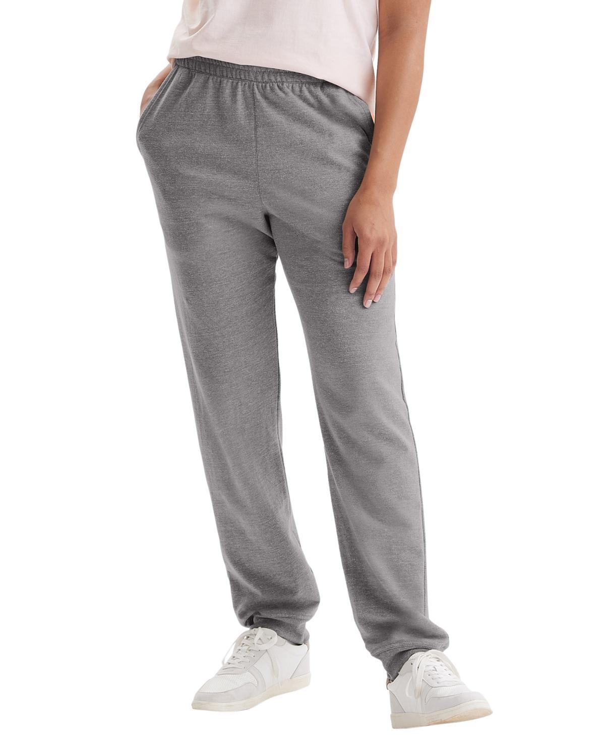 Hanes Originals Womens French Terry Joggers, 30 Concrete Heather XS Product Image