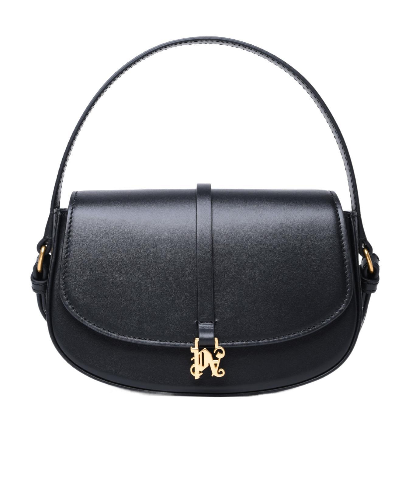 PALM ANGELS Monogram Plaque Shoulder Bag In Black Product Image