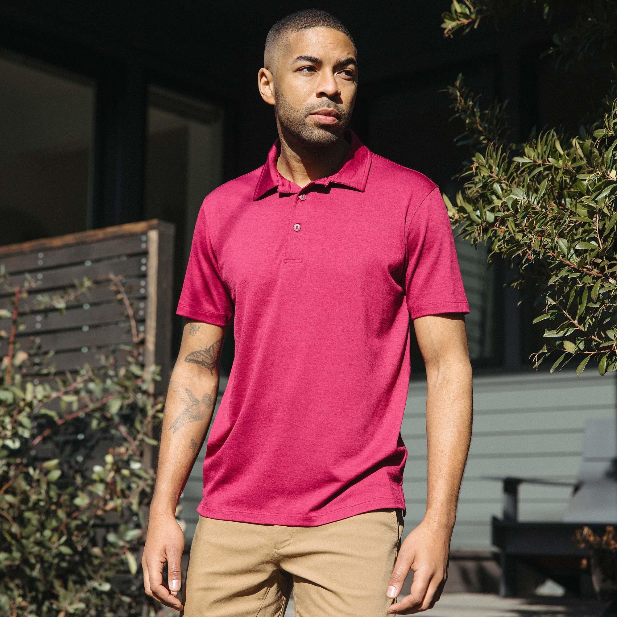 Merino Wool Polo | Cerulean Blue Product Image