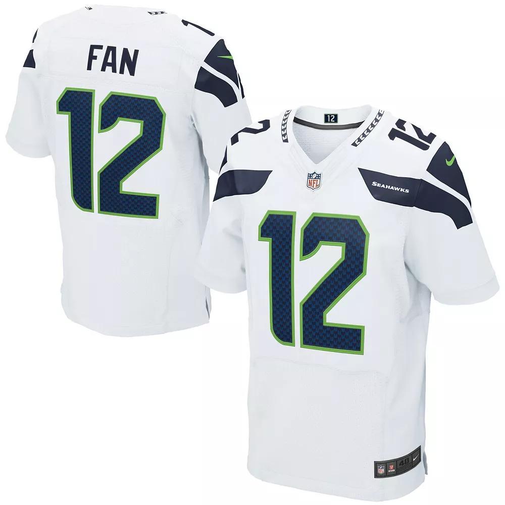 Mens Seattle Seahawks 12s Nike White Elite Jersey, Men's, Size: 56 Product Image